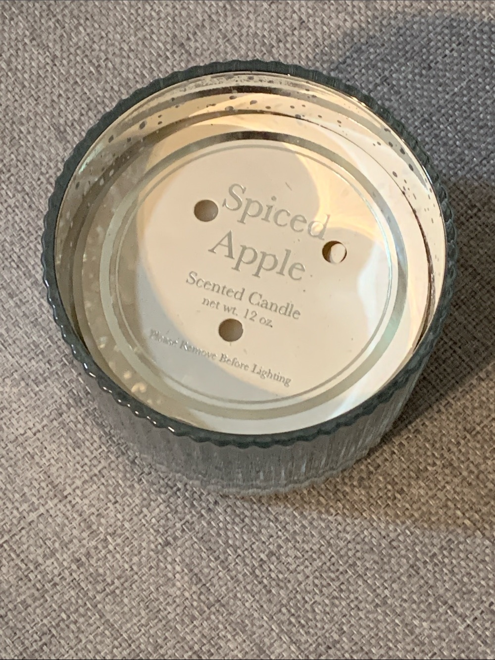 Spiced Apple Scented Candle in Silver Glass Jar 12oz